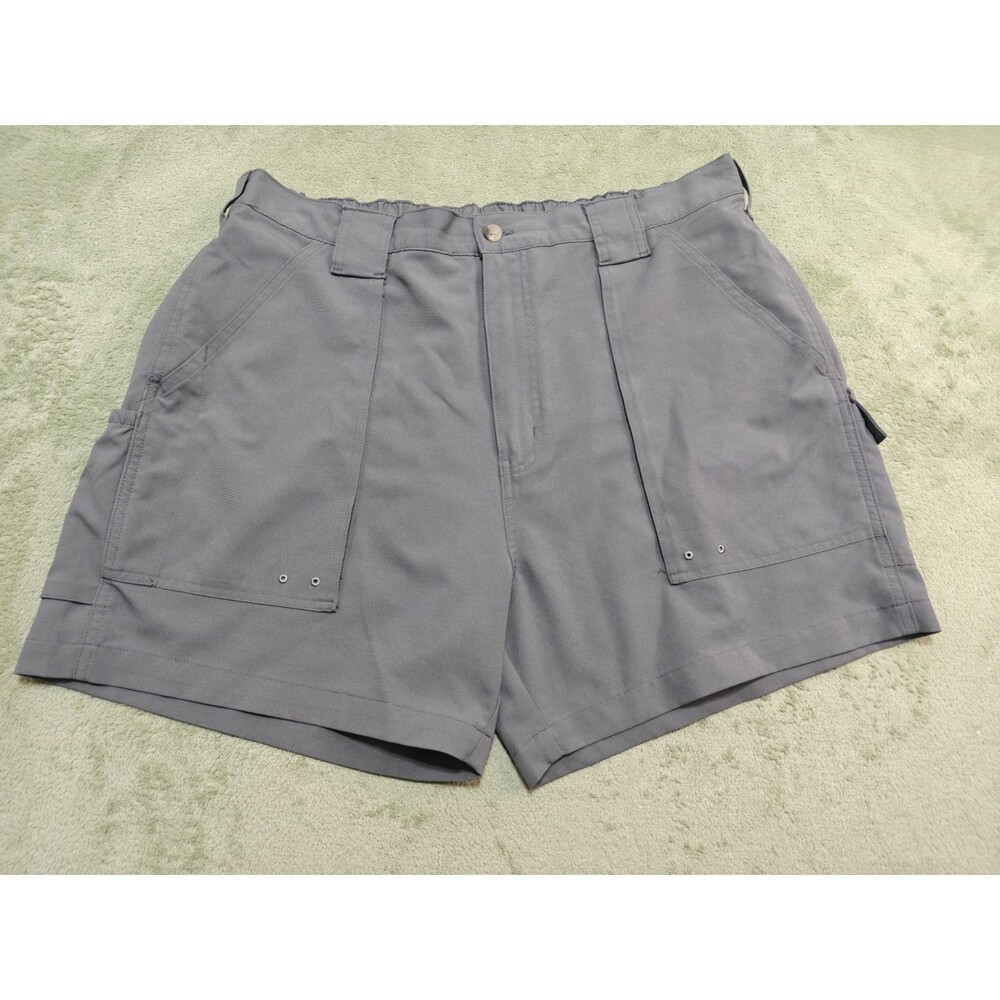 World Wide Sportsman Men 40 Fishing Shorts Gray Cargo Performance Polyester Bang